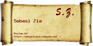 Sebesi Zia névjegykártya